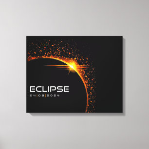 2024 Solar Eclipse Souvenir Keepake Leinwanddruck