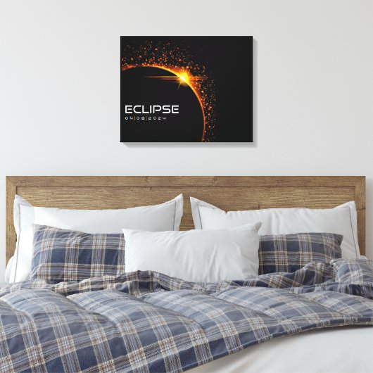 2024 Solar Eclipse Souvenir Keepake Leinwanddruck (Insitu (Schlafzimmer))