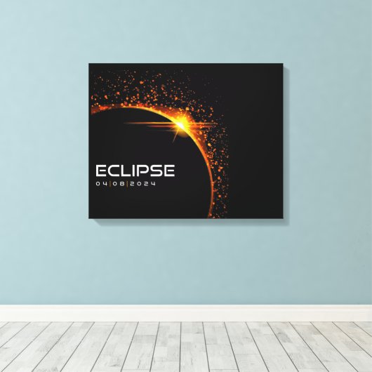 2024 Solar Eclipse Souvenir Keepake Leinwanddruck (Insitu (Holzboden))