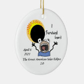 2024 Solar Eclipse Survival Edition Keramik Ornament (Rechts)