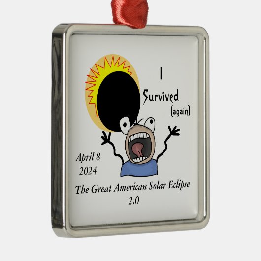 2024 Solar Eclipse Survival Edition Ornament Aus Metall (Rechts)