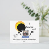 2024 Solar Eclipse Survival Edition Postkarte (Stehend Vorderseite)