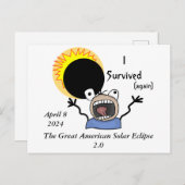 2024 Solar Eclipse Survival Edition Postkarte (Vorne/Hinten)