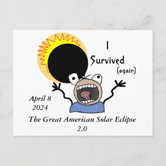 2024 Solar Eclipse Survival Edition Postkarte (Vorderseite)