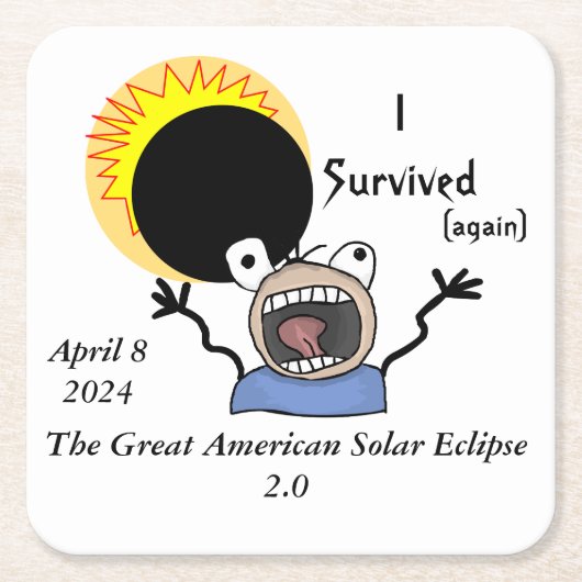 2024 Solar Eclipse Survival Edition Rechteckiger Pappuntersetzer (Vorderseite)