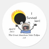2024 Solar Eclipse Survival Edition Runder Aufkleber (Vorderseite)