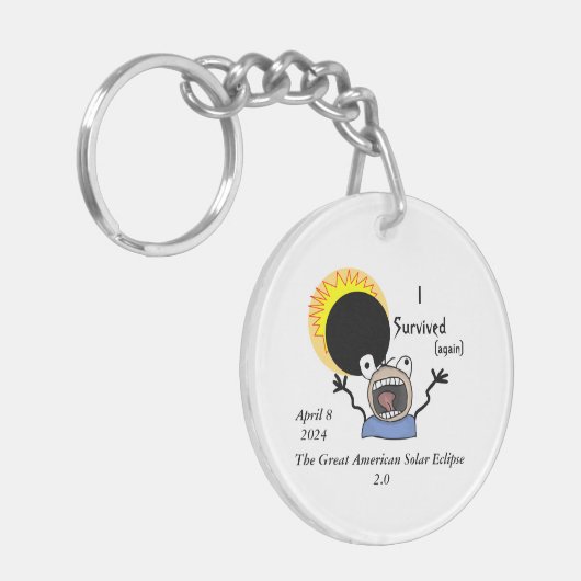 2024 Solar Eclipse Survival Edition Schlüsselanhänger (Vorderseite links)