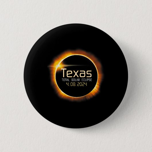 2024 Solar Eclipse Texas USA Totality Button (Vorderseite)
