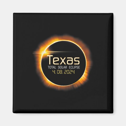2024 Solar Eclipse Texas USA Totality Magnet (Vorne)