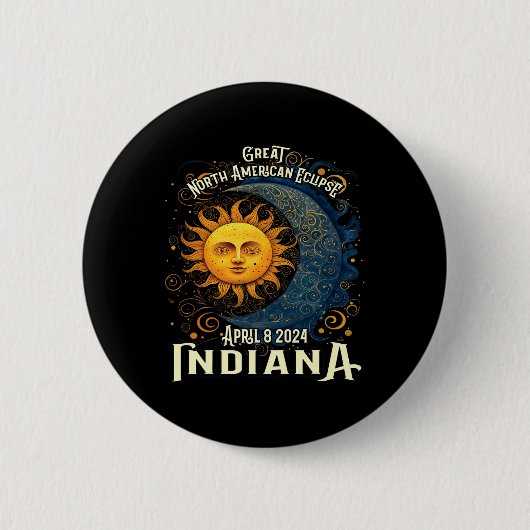 2024 Solar Eclipse Totality Celestial Event Souven Button (Vorderseite)