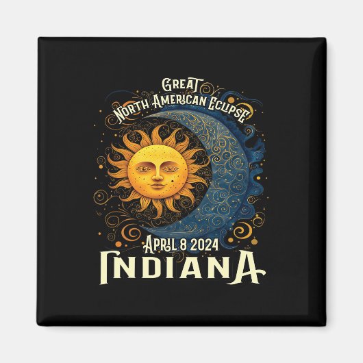 2024 Solar Eclipse Totality Celestial Event Souven Magnet (Vorne)