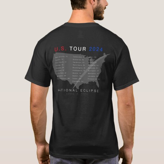 2024 Solar Eclipse Tour-Style-T - Shirt (Rückseite)