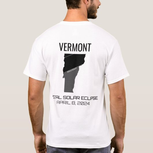 2024 Solar Eclipse Vermont T - Shirt (Rückseite)