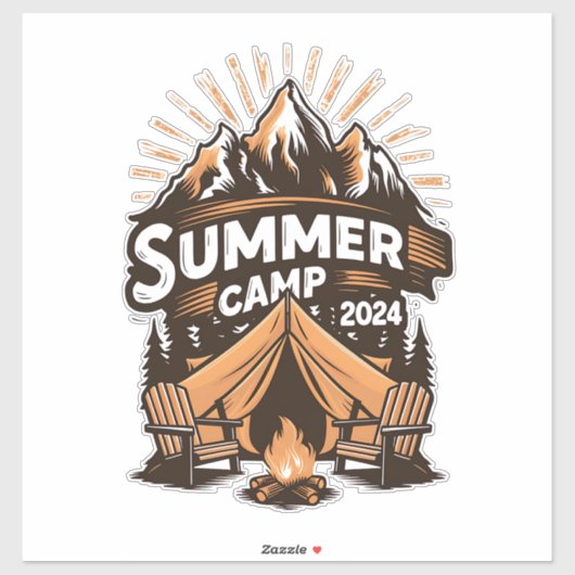 2024 Sommerlager Sommerferien Camping Matching Aufkleber (Blatt)