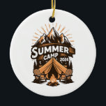 2024 Sommerlager Sommerferien Camping Matching Keramik Ornament<br><div class="desc">2024 Summer Camp Summer Camping Vacation Matching Group</div>