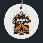 2024 Sommerlager Sommerferien Camping Matching Keramik Ornament<br><div class="desc">2024 Summer Camp Summer Camping Vacation Matching Group</div>