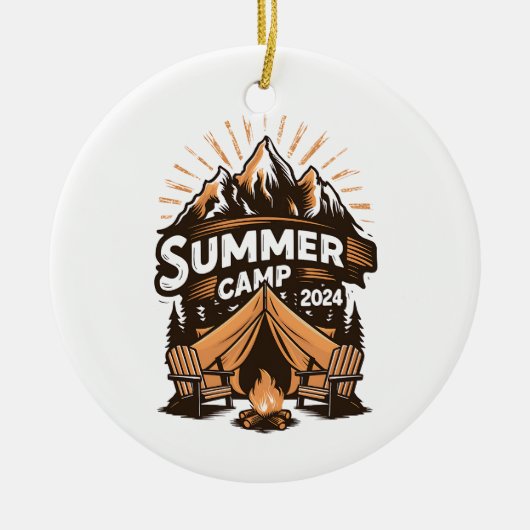 2024 Sommerlager Sommerferien Camping Matching Keramik Ornament (Vorne)