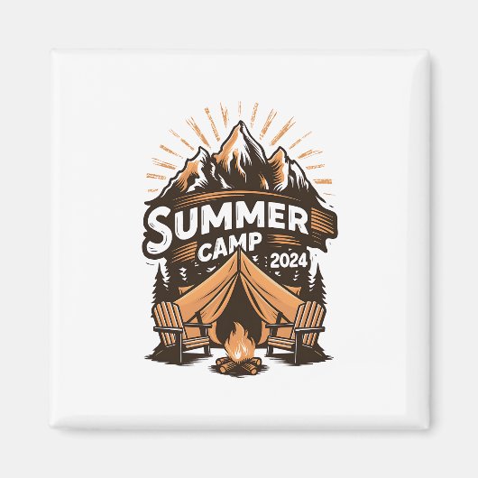 2024 Sommerlager Sommerferien Camping Matching Magnet (Vorne)