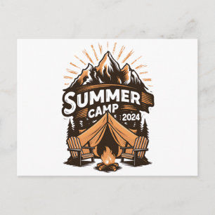 2024 Sommerlager Sommerferien Camping Matching Postkarte