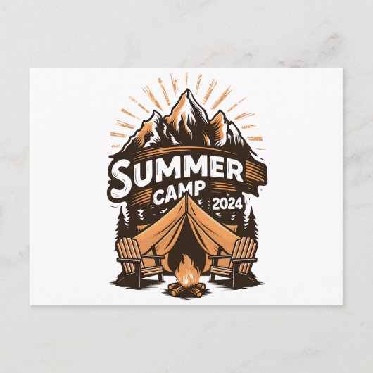 2024 Sommerlager Sommerferien Camping Matching Postkarte (Vorderseite)