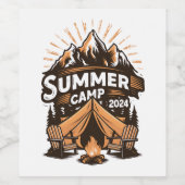 2024 Sommerlager Sommerferien Camping Matching Weinetikett (Einzelnes Label)