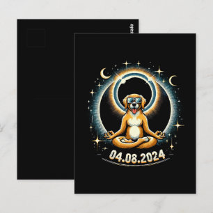 2024 Sonnenfinsternis Hund Postkarte
