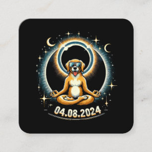 2024 Sonnenfinsternis Hund Quadratische Visitenkarte