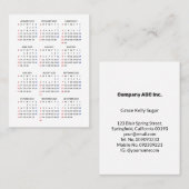 2024 Sonntag Start Mini-Kalender ganz weiß Visitenkarte (Vorne/Hinten)