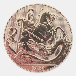 2024 St. George Slay die Drachenmünze Runder Aufkleber