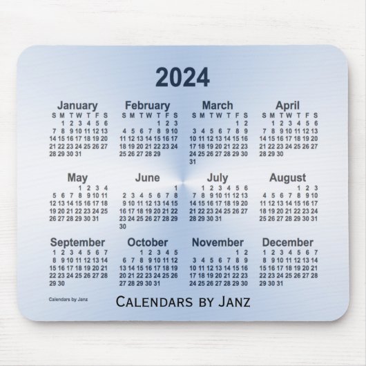2024 Steel Blue Calendar von Janz Mouse Pad Mousepad (Vorne)