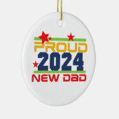 2024 - Stolzes neues Papa-Ornament Keramik Ornament (Rechts)