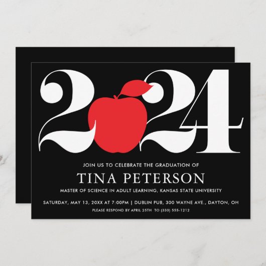 2024 Teacher Graduation Party Einladung (Vorne/Hinten)
