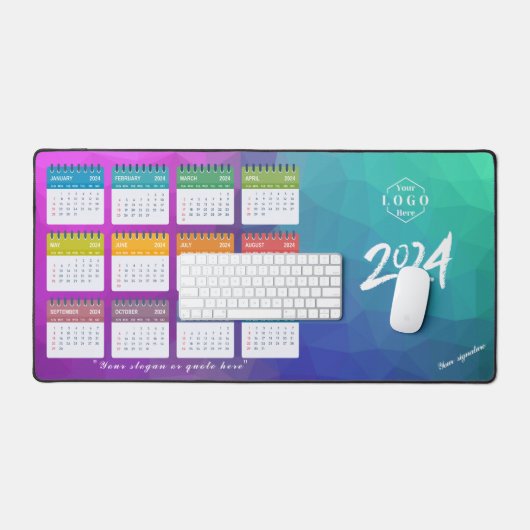 2024 - Terminkalender für Unternehmen und Unterneh Schreibtischunterlage (Tastatur & Maus)