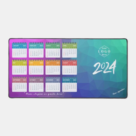 2024 - Terminkalender für Unternehmen und Unterneh Schreibtischunterlage (Vorderseite)