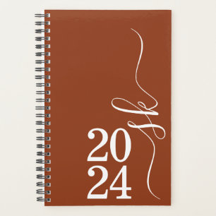 2024 Terracotta Monogram Personal Weekly Planner Planer