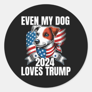2024 Terrier Dog Usa Flag sogar meine Hunde Lieben Runder Aufkleber