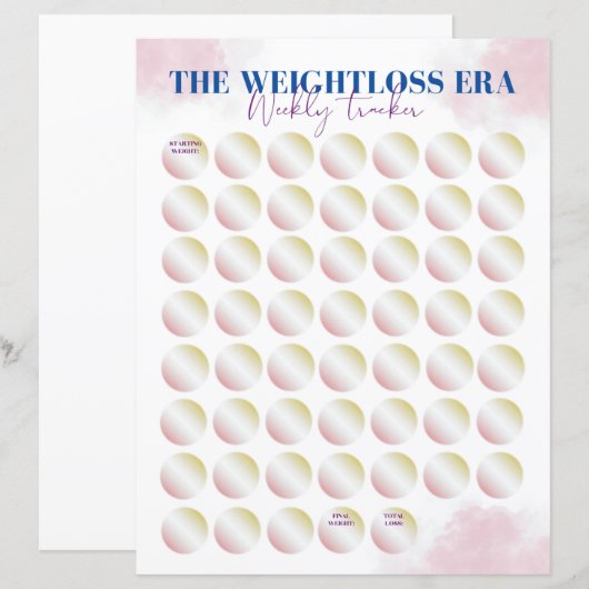 2024 The Weight Loss Era Tracker - 52 Week Tracker (Vorne/Hinten)