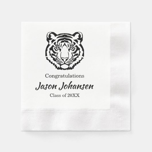 2024 Tiger Mascot Abschluss Napkins High School Serviette (Vorderseite)