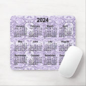 2024 Tiny Bubbles Lila Calendar von Janz Mousepad (Mit Mouse)