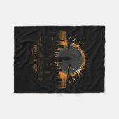 2024 Total Solar Eclipse April 8 New York Fleecedecke (Vorderseite (Horizontal))
