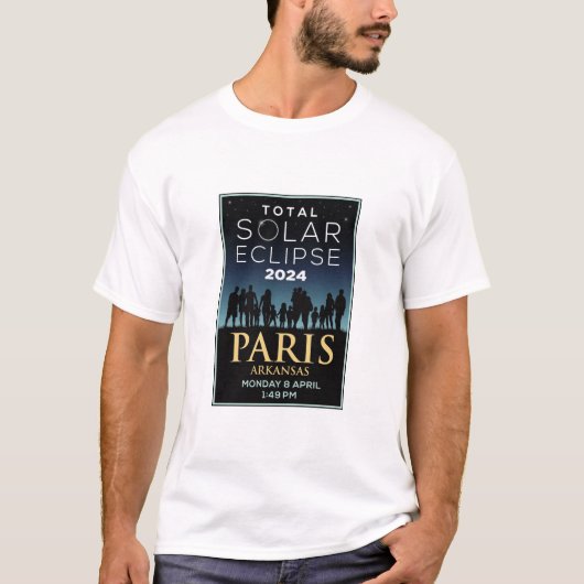 2024 Total Solar Eclipse, Paris, Arkansas T-Shirt (Vorderseite)
