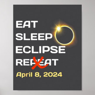 2024 Totale Sonnenfinsternis in Amerika - Lustige  Poster