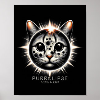 2024 Totale Sonnenfinsternis Katze Finsternis Katz Poster