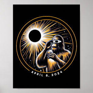2024 Totale Sonnenfinsternis Lustig Bigfoot Sasqua Poster
