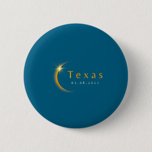 2024 Totale Sonnenfinsternis Staat Texas 8. April Button