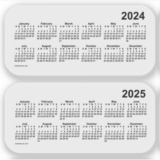 2024 Transparent 2025 Calendar by Janz Aufkleber (Vorderseite)