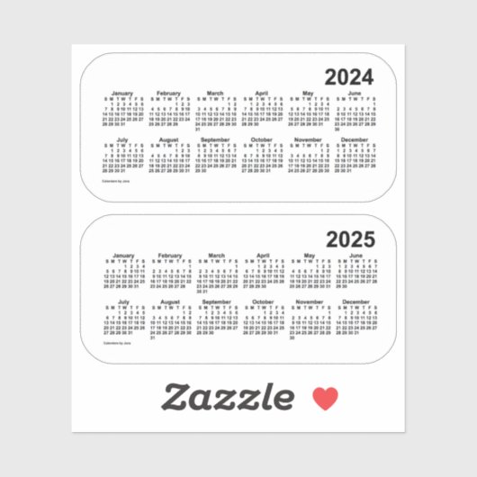 2024 Transparent 2025 Calendar by Janz Aufkleber (Blatt)