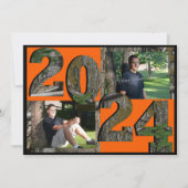 2024 Tree Camouflage Abschluss Twin Foto Einladung (Vorderseite)