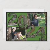 2024 Tree Camouflage Abschluss Twin Foto Hunter Gr Einladung (Vorderseite)