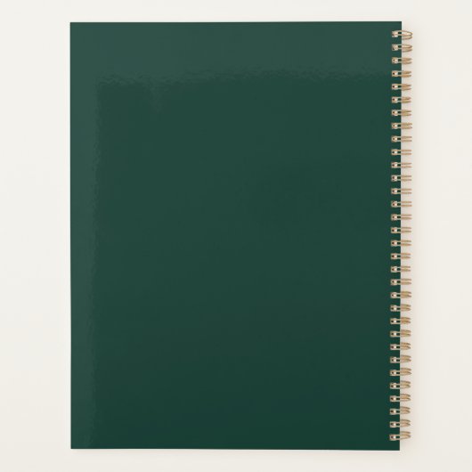 2024 Trendy Modern Emerald Green Weekly Dated Planer (Rückseite)